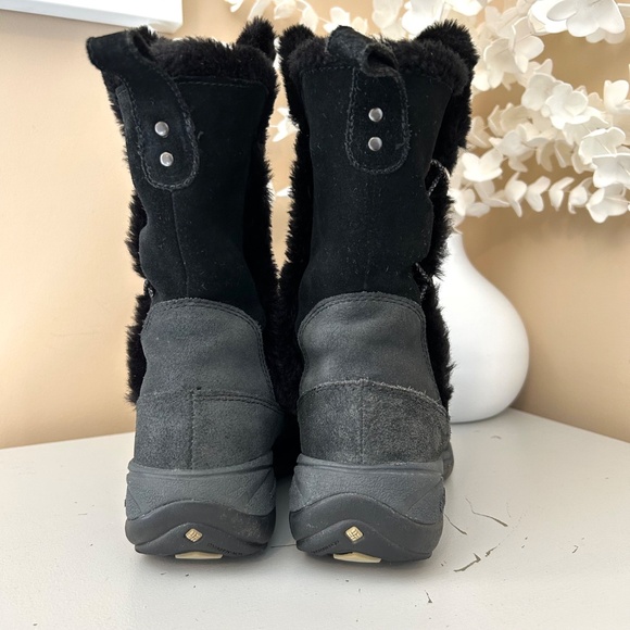 Columbia Mid-Calf Black Suede Delancey Boots Water Resistant Womens Size 7 - Picture 5 of 14